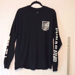 Ripple Junction Attack On Titan Season Two Men's XL T-shirt Black Long Sleeve